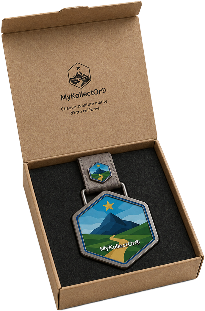 Médaille MyKollectOr présentée dans son coffret en carton recyclé, fabriqué en France